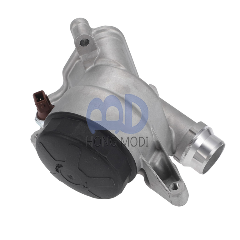 Engine oil filter housing assembly for BMW 128i and 135i, with sensor and O-ring seal, part number 11428637812/11-42-8-637-812, upgraded aluminum alloy, silver color.