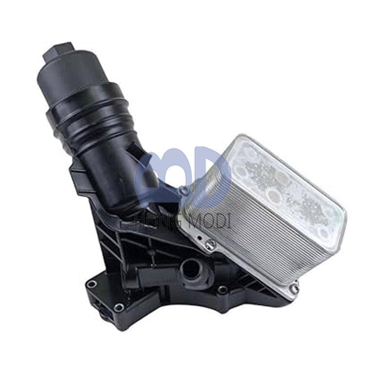 Aluminum engine oil cooler assembly 11428583895 for BMW 2013-2021 F22 G30 540i 640i 740i M240i 440i, replacement part numbers: 11428488578 and 11428583895