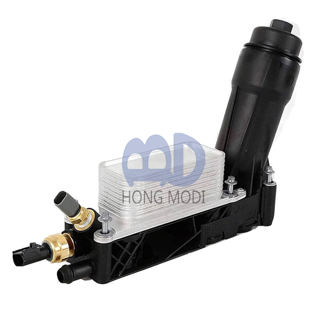 Oil cooler filter housing model 5184294AE (2011-2013) for Jeep, Dodge, and Chrysler 3.6L V6 engines.